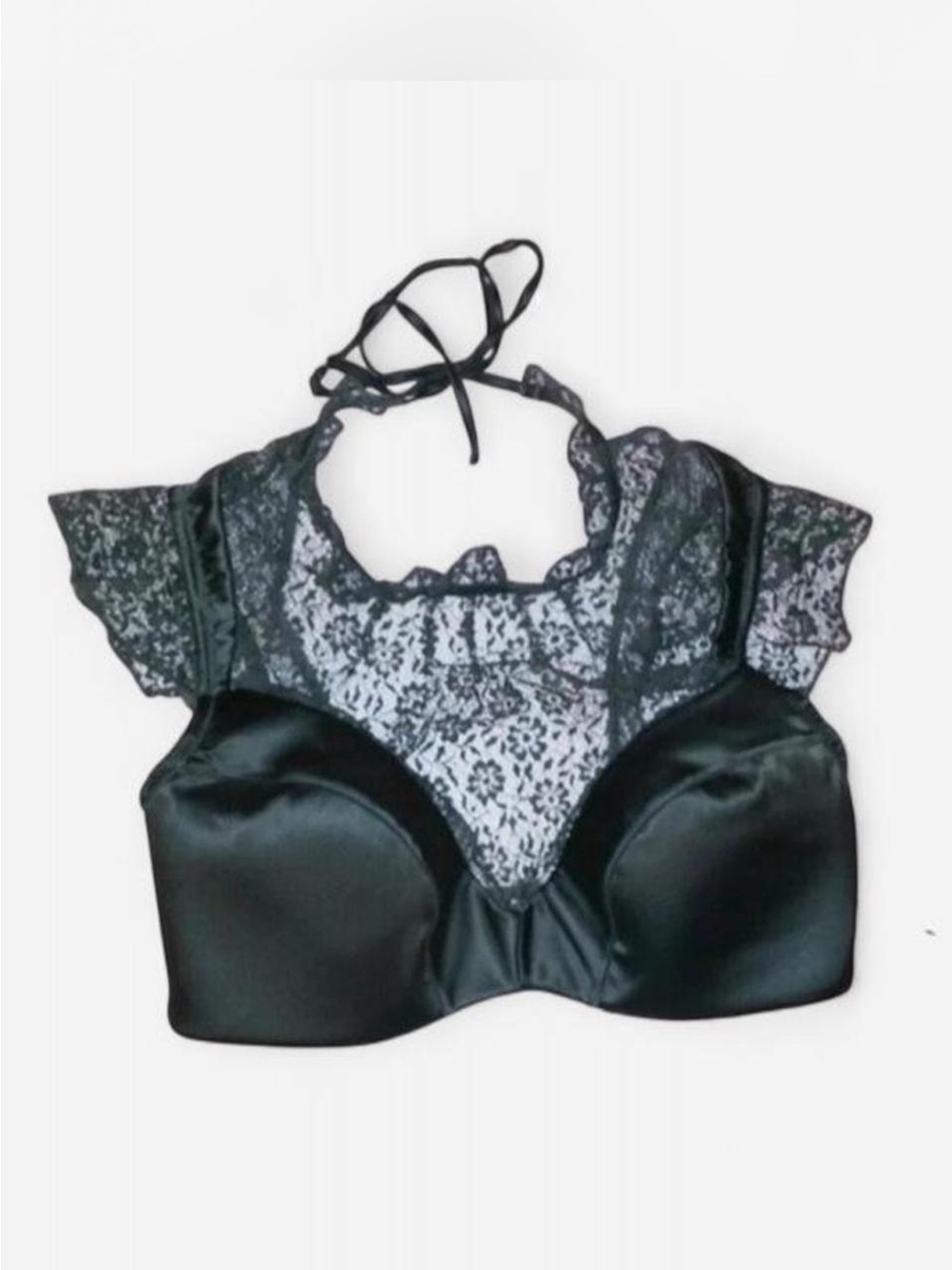 Victoria's Secret Women's Green and Khaki Crop-top